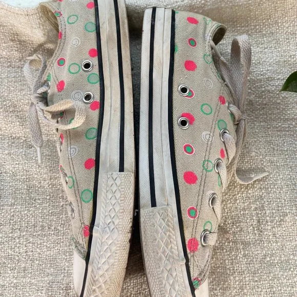 Converse All Star low top Ox Polka Dot lace-up sneakers, Size 4 - Picture 4 of 5